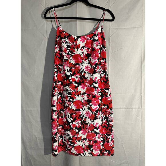 90s Vintage Dress Womens 4 Black Mini Red Floral Laundry Shelli Segal - Picture 5 of 10